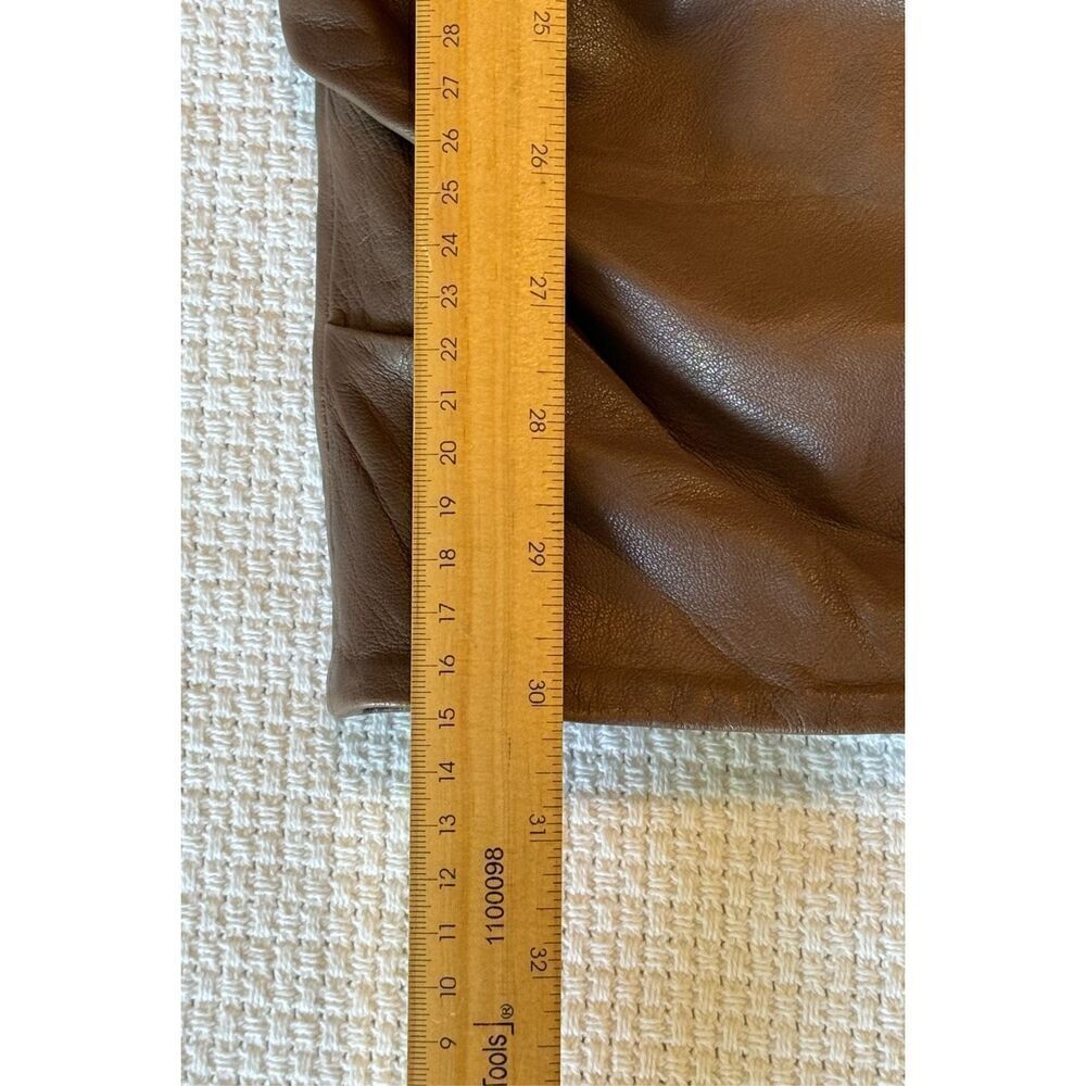 Lamarque Corey 100% Soft Leather Draped One Shoulder Lined Mini Dress Small - Picture 11 of 13